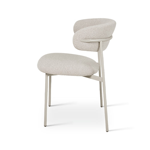 Furnhouse eetkamerstoel Diana - Beige - Stof (Bouclé) - Set van 2