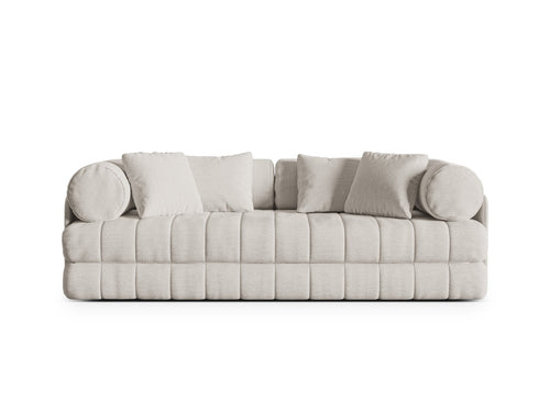 Cosmopolitan Design Converteerbare bank Kemi 3-zits, boucle lichtbeige - 95x206x70cm