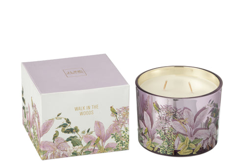 J-Line geurkaars Walk In The Woods - roze - small - 30U - vtwonen shop
