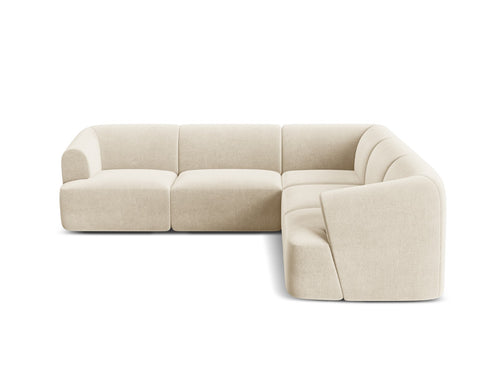 Cosmopolitan Design Symmetrische modulaire hoekbank Campi 6-zits, flueel lichtbeige - 255x255x70cm