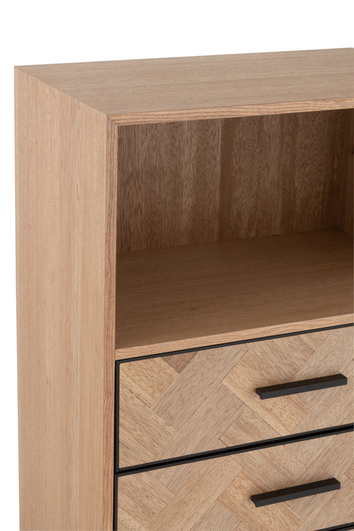 J-Line kast Hoog Zigzag - hout/metaal - naturel/zwart - vtwonen shop