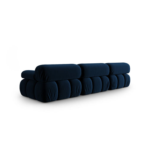 Cosmopolitan Design - Modulaire bank Cortina 3-zits, flueel koningsblauw - 94x282x70cm