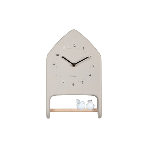 Karlsson wandklok Love Birds - grijs - 7.1x20x32cm