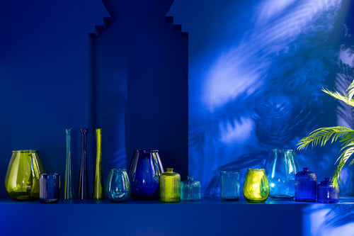 J-Line vaas Egg - glas - blauw - large - Ø 29 cm - vtwonen shop