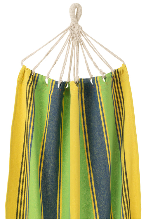 J-Line hangmat Strepen - katoen/polyester - groen/geel/blauw