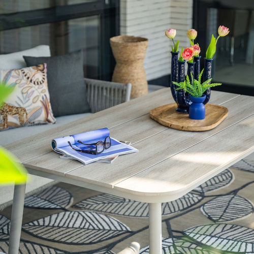 Garden Impressionslounge dining tafel Lagan 160x90 cm - taupe-light teak vironwood