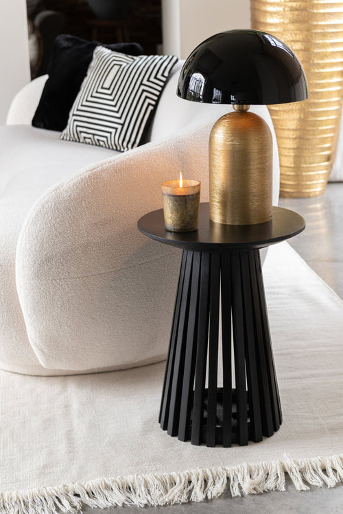 J-Line geurkaars M-Chic - Oud & Amber - glas - goud/zwart - small - 48U