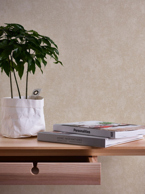 Livingwalls behang effen crème en champagne beige - 53 cm x 10.05 m - AS-389699