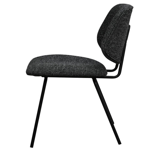 Furnhouse eetkamerstoel Sofia - Zwart - Stof (Bouclé) - Set van 2