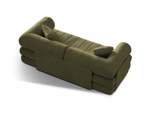 Cosmopolitan Design Converteerbare bank Kemi 3-zits, flueel groente - 95x206x70cm