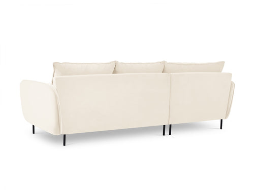 Cosmopolitan Design linker hoekbank Vienna 5-zits, flueel, lichtbeige - 170x255x95cm