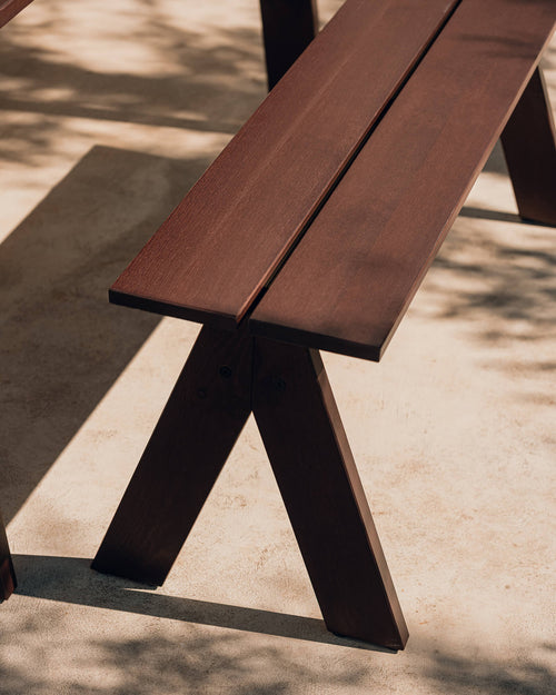 noo.ma Navo buitenbank - dennenhout, Cocoa Brown, 122 x 45 x 9 cm