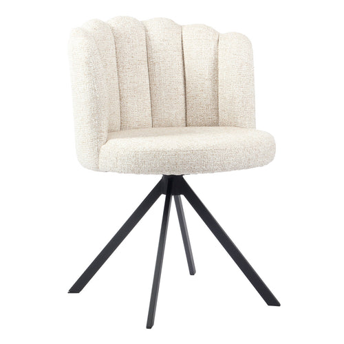 Giga Meubel Eetkamerstoel Julien - Beige Draaibaar - Zithoogte 48cm - Set van 2