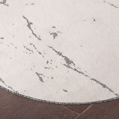 Interieur05 Rond Buitenkleed Marble - Grijs/wit - dubbelzijdig - EVA Interior - 200 x 200 cm - vtwonen shop