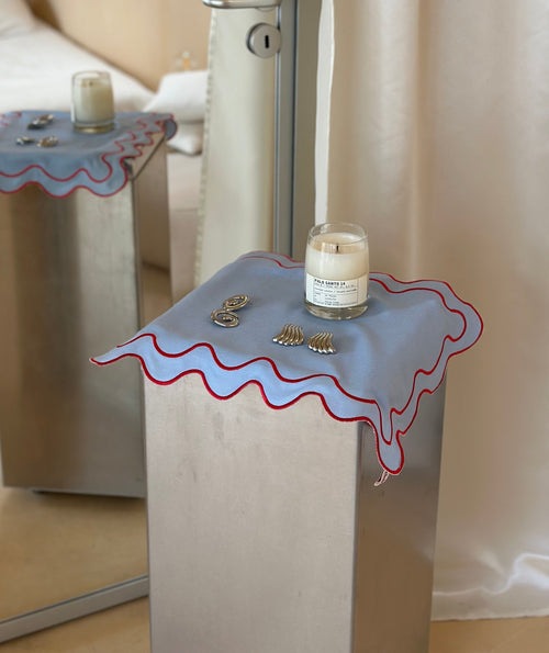 Kulu Club placemats Wavy - linnenmix - blauw - set van 2 - vtwonen shop