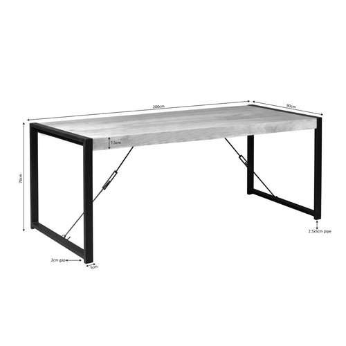 Starfurn Eettafel Britt - Rechthoekig Naturel Hout - 200x90x76cm