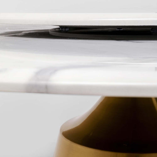 Kare Design Eettafel Lucia Ø135cm wit en goud - vtwonen shop