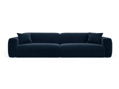 Cosmopolitan Design Modulaire bank Strino 4-zits, flueel koningsblauw - 98x240x78cm