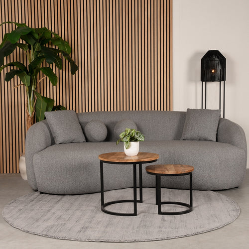 LABEL51 Vloerkleed Velvy - Grijs - Ø200x1,2cm