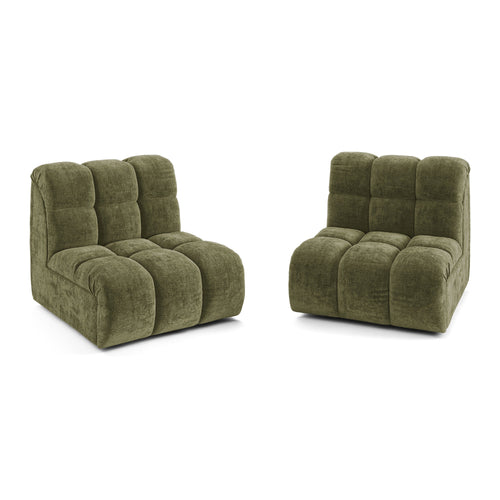 Premium Interiors - Bank SEVEN - gewaafd fluweel vintage groen 162cm