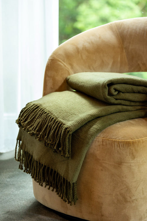 Hoii plaid Annabella - 150x200 cm - Effen kleur - Groen - vtwonen shop