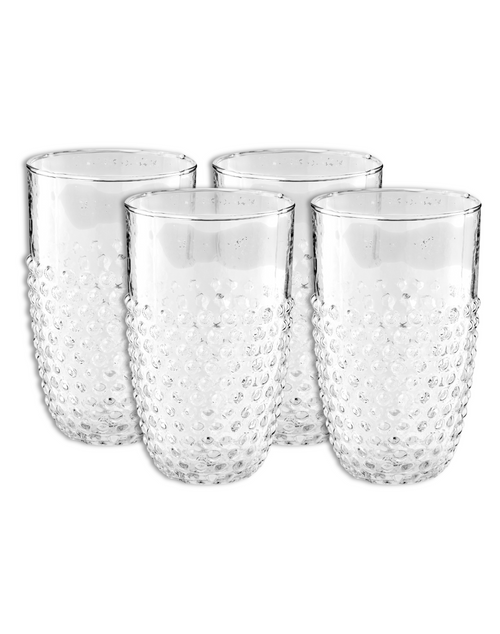 vtwonen Longdrinkglazen Dots - Glazen - Set van 4 Drinkglazen - Servies - 400 ml - vtwonen shop