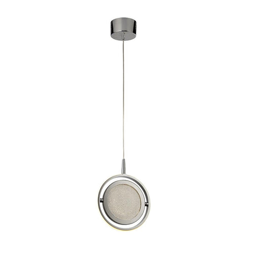 Searchlight Gyroscope 1 Licht LED Ring Hanglamp Chroom, Crystal Sand 3000K