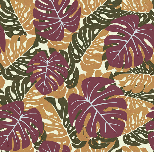 Walls4You behang palmbladeren terracotta - 53 cm x 10 m - 640161