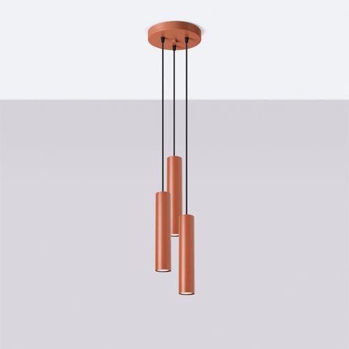 Sollux Lighting Hanglamp LAGOS 3P rood oker - 19,5x19,5x108cm