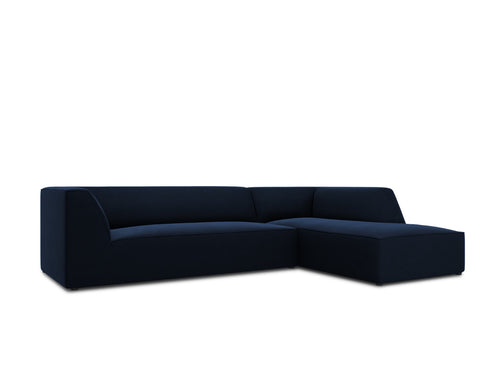Micadoni rechter hoekbank Ruby 4-zits, flueel, koningsblauw - 180x273x69cm