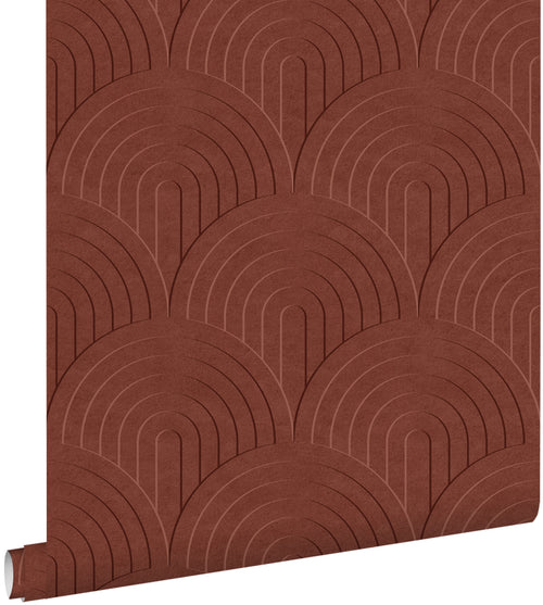 ESTAhome behang 3D-motief roodbruin - 0.53 x 10.05 m - 131812