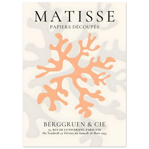 Artfulprints  Matisse – Orange coral   poster 50x70 cm - vtwonen shop