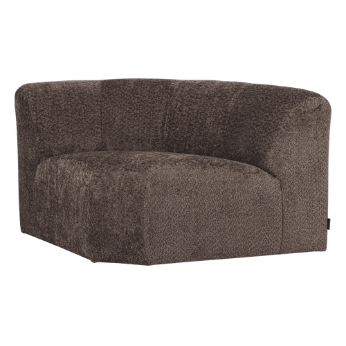 WOOOD hoekelement rond Mojo Base - Wollig - Bruin - 74x110x110