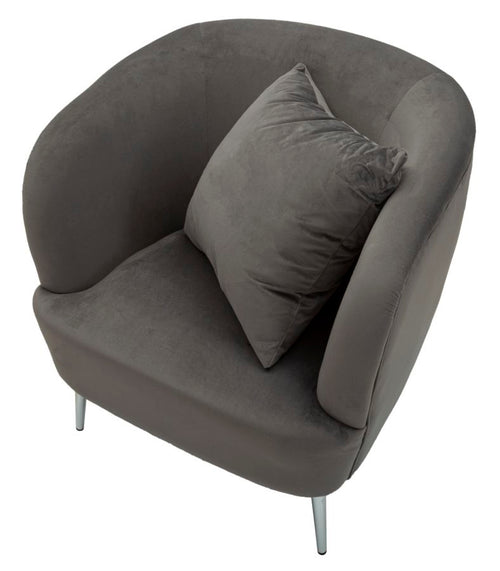 Mauro Ferretti fauteuil - 73x66x78 cm - grijs/zilver