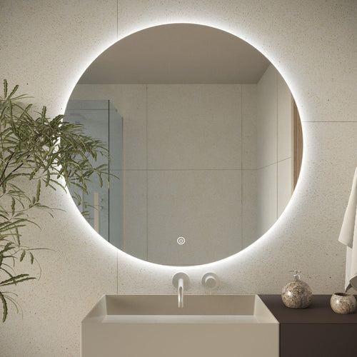 LOMAZOO badkamerspiegel Dallas - met LED verlichting & anti condens - rond - 80 cm