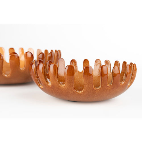 Zuiver Onda Decoratieve Schaal Set Van 2 Cognac
