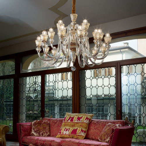 Ideal Lux Strauss - 18-lichts kroonluchter met roségouden afwerking, E14