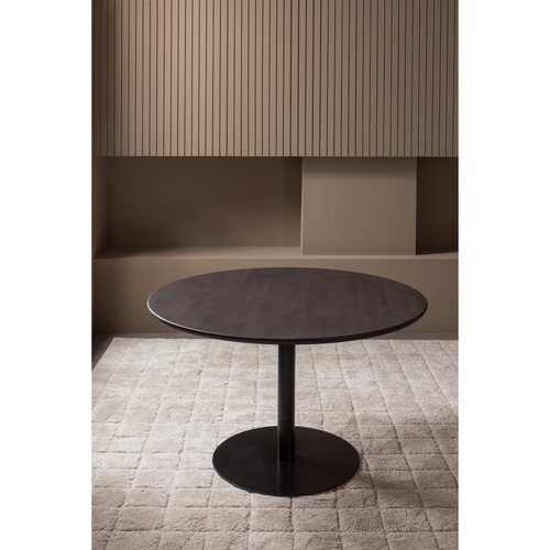 WOOOD eettafel rond vingerlas Tablo - Eiken - Mystic Brown - Ø120 - vtwonen shop