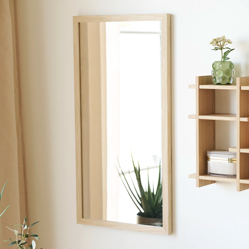 Artichok Joke Wandspiegel Met Houten Frame Naturel - 75 x 45 cm - vtwonen shop