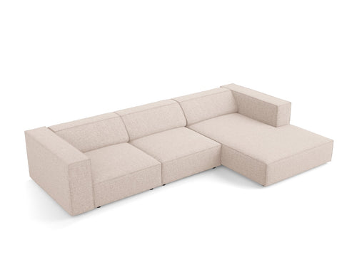 Cosmopolitan Design rechter hoekbank Arendal 4-zits, chenille, beige - 166x284x70cm