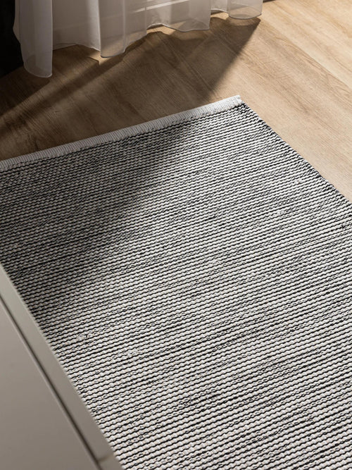 benuta katoenen loper Ron - beige/zwart - 80x250 cm