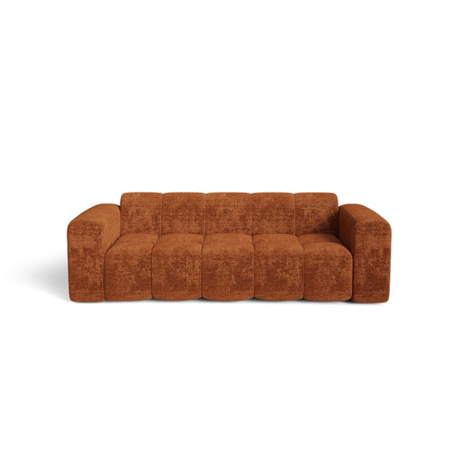 Premium Interiors - Bank BLOOM - gewaafd fluweel terracotta 241cm