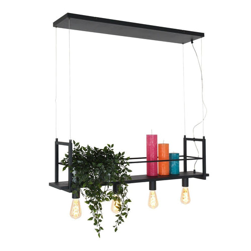 Mexlite hanglamp buckley - 4 lichts - 100x 140 cm - zwart - vtwonen shop