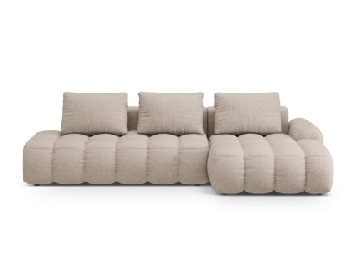 Cosmopolitan Design Converteerbare hoekbank rechts met opbergdoos Linz 3-zits, structurele stof zand - 142x275x84cm