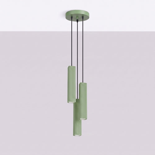 Sollux Lighting Hanglamp RAYO 3P saliegroen - 20x20x108cm