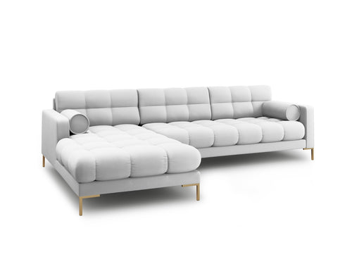 Cosmopolitan Design linker hoekbank Bali 5-zits, structurele stof, lichtgrijs - 185x293x75cm