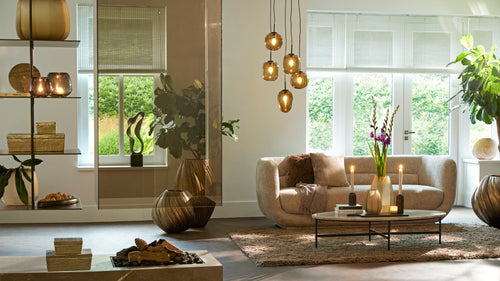 Light & Living hanglamp MEZZA - Ø45x23cm - bruin - vtwonen shop