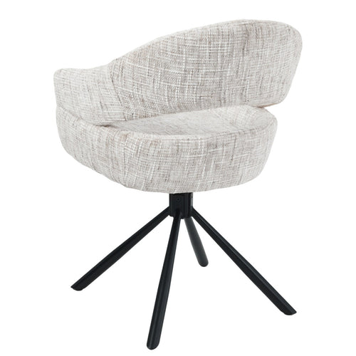 DÉJA Living Eetkamerstoel Zoë - Greige - Draaibaar - Set van 2 - vtwonen shop