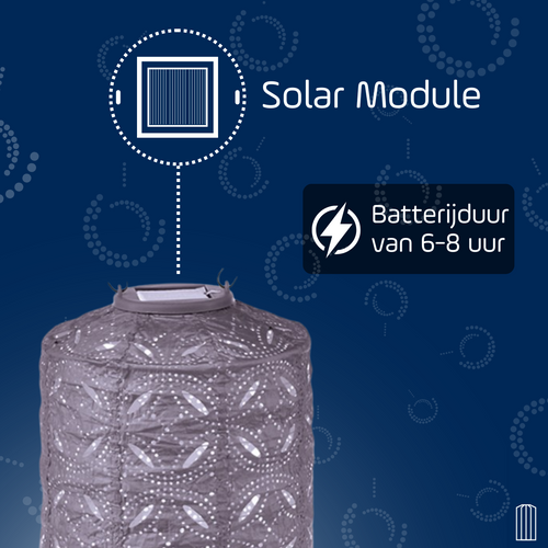 Lumiz solar lampion mandela cylinder - 18cm - lichtpaars