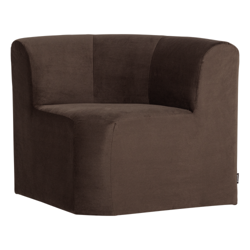 WOOOD eetbank hoek rugleuning Mojo Base - Velvet - Bruin - 83x80x80